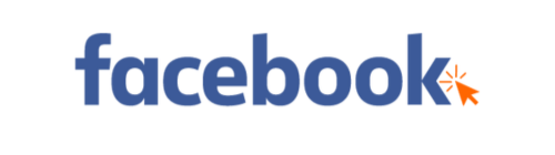 Facebook logo with orange cursor in the right corner